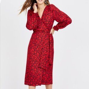Max Studio Red Floral Wrap Dress